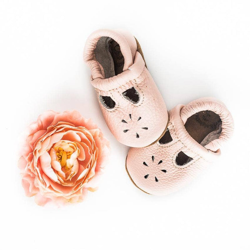 Rose Blush T-Strap Leather Baby Shoes & Moccasins Toddler