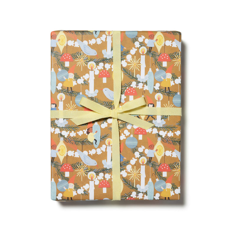 Christmas Elves holiday wrapping paper