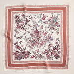 Floral Butterfly Silk Texture Square Scarf