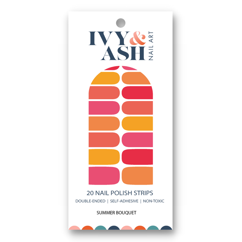 Summer Bouquet | Warm Pink Coral Orange Mix Solids Nail Wrap