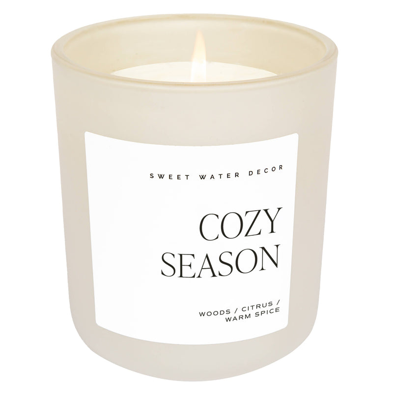 Cozy Season 15 oz Soy Candle, Matte Jar - Fall Home Decor