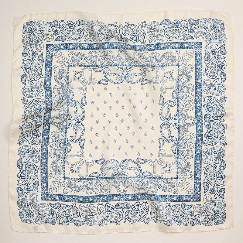 Silk Texture Paisley Bandana Square Scarf for Men & Women