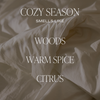 Cozy Season 15 oz Soy Candle, Matte Jar - Fall Home Decor