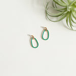 Ava Earring - Emerald. Hoop Style with Post