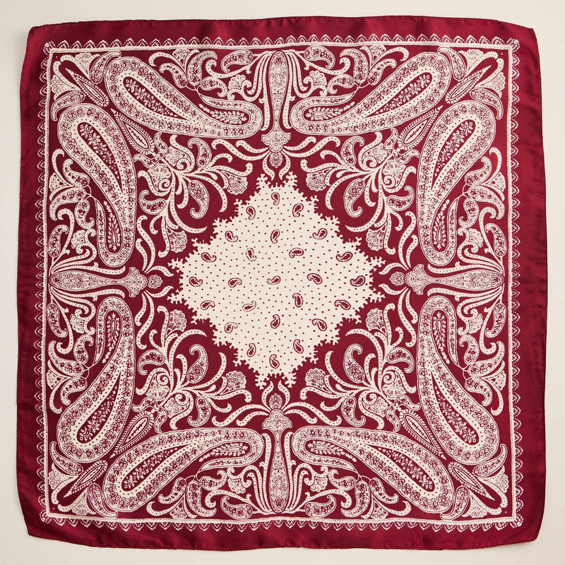 Silk Texture Paisley Bandana Scarf for Men & Women