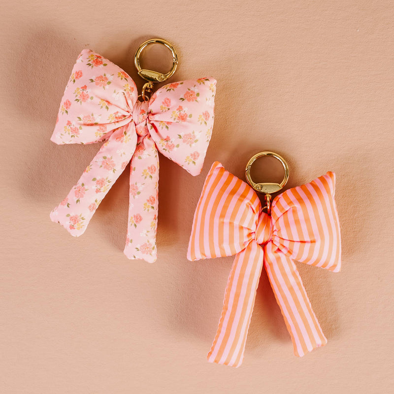 Puffy Bow Bag Charm-Sherbet Stripes