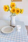 Blue Ruffled Gingham Tablecloth