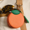 Orange Bag Charm with Keychain Clip