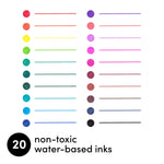 20 Pack Retractable Gel Pens Rainbow