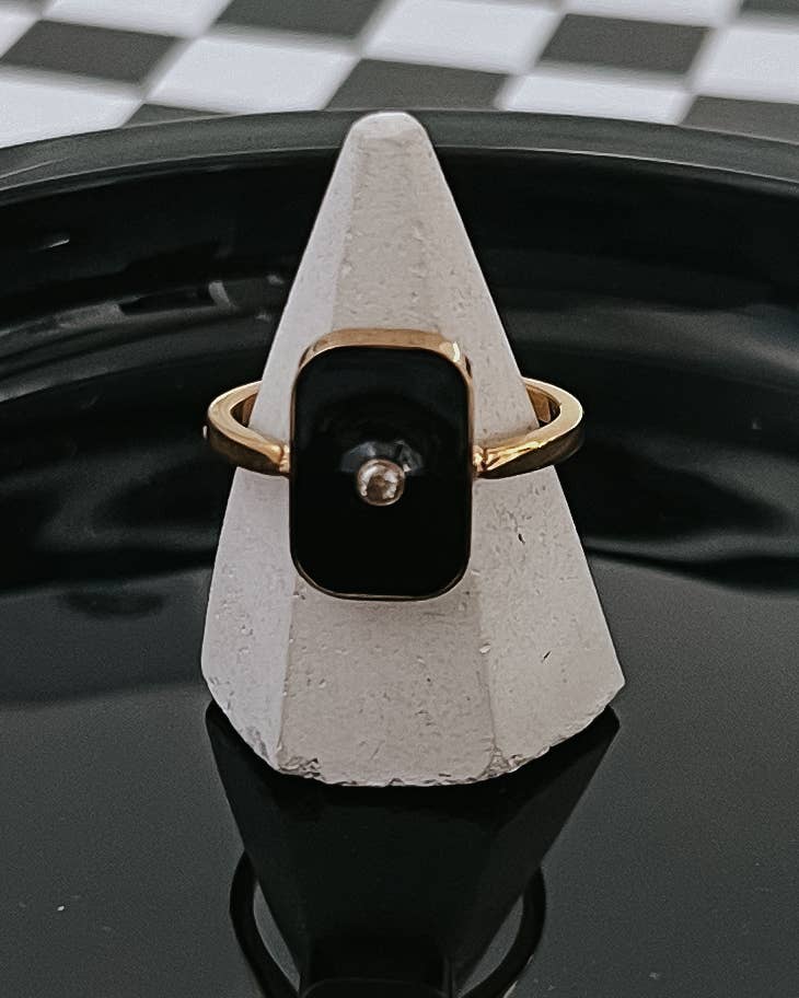 Ryker Crystal Black Ring