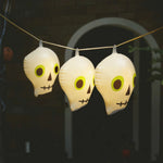 Halloween Light Up Hanging Skulls Bone Set of 3