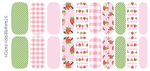 Strawberry Patch | Strawberries & Pink Gingham Nail Wrap Set