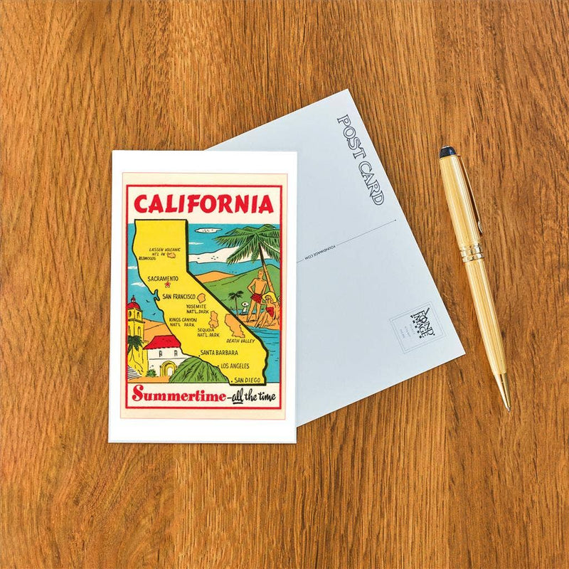 Postcard CA-889 Cartoon Map of California