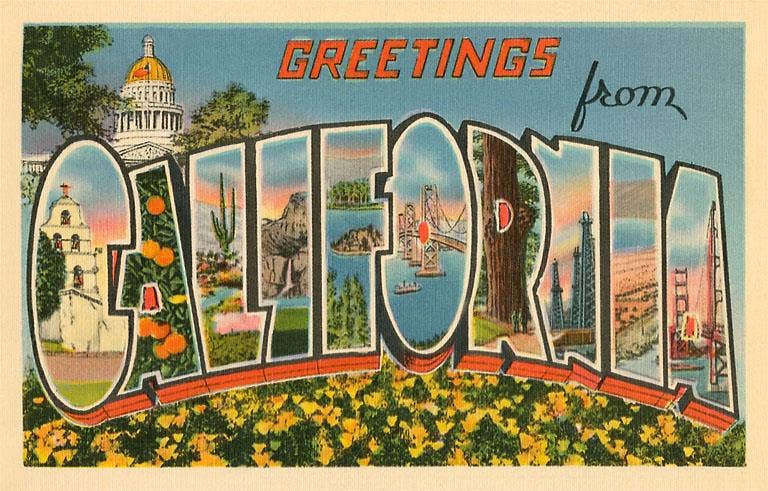 Postcard CA-1131 Greetings from California