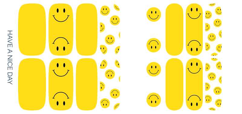 Have A Nice Day | Yellow & White Smiley Face Nail Wrap
