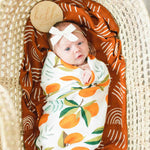 Cotton Muslin Swaddle - Citrus Orange