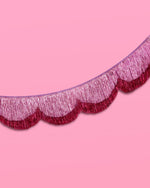 Tickled Pink Fringe - scalloped banner, purple