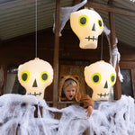 Halloween Light Up Hanging Skulls Bone Set of 3
