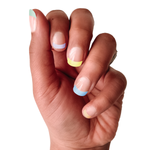 Sidewalk Chalk Tips | Colorful Pastel French Tip Nail Wrap