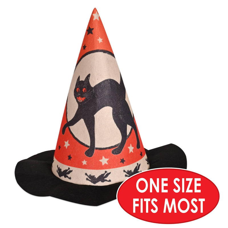 Vintage Halloween Felt Witch Hat 12.5" from base to point