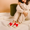 Fuzzy Slippers - Betty Bow Red