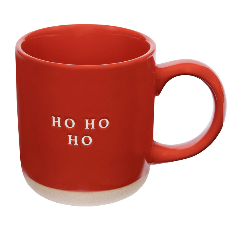 Ho Ho Ho Red Stoneware Coffee Mug - Christmas Decor