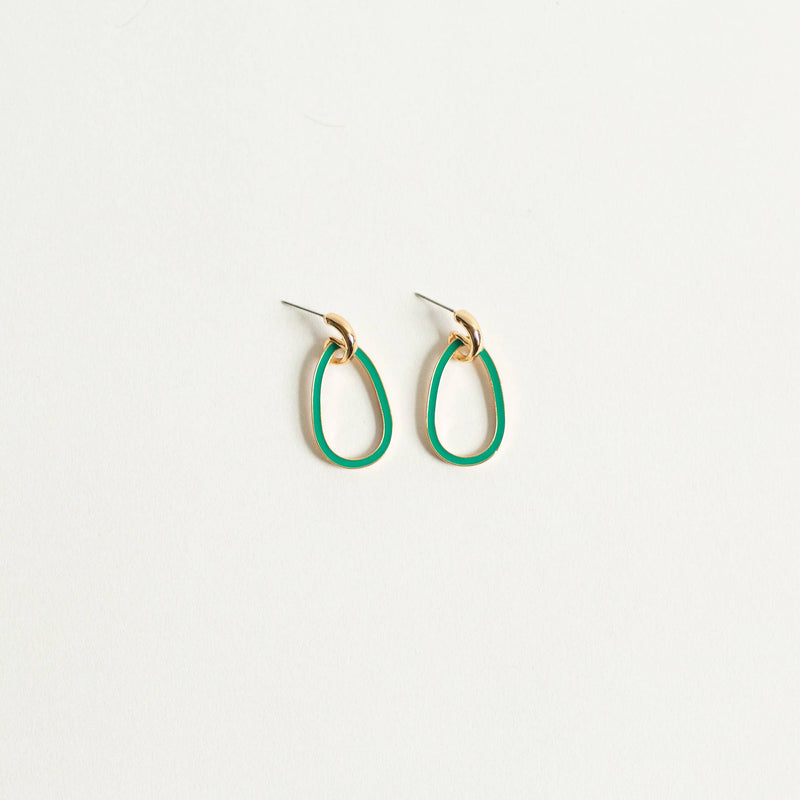 Ava Earring - Emerald. Hoop Style with Post