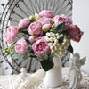 12'' Silk Peony Flower Bunch, Spring Wedding/Home Decors