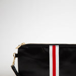 Preppy Stripe Zipper Clutch - Red/White