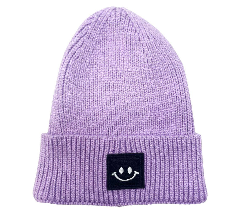 Baby Infant Smiley Beanie Patch - Lavender