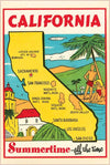 Postcard CA-889 Cartoon Map of California