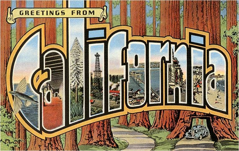 Postcard CA-16 Greetings from California