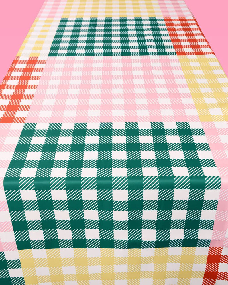 Camp Bride Gingham Washable Tablecloth, Bday Party