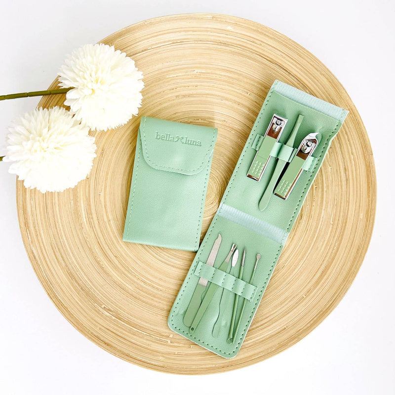 Travel Manicure Set | 8pc Nail Clipper & Tweezer Set | Nails