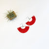 Red Fringe Fan Earrings