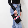 Preppy Stripe Zipper Clutch - Red/White
