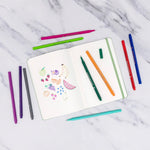 12 Pack Felt Tip Fine Line Marker Pens With Case