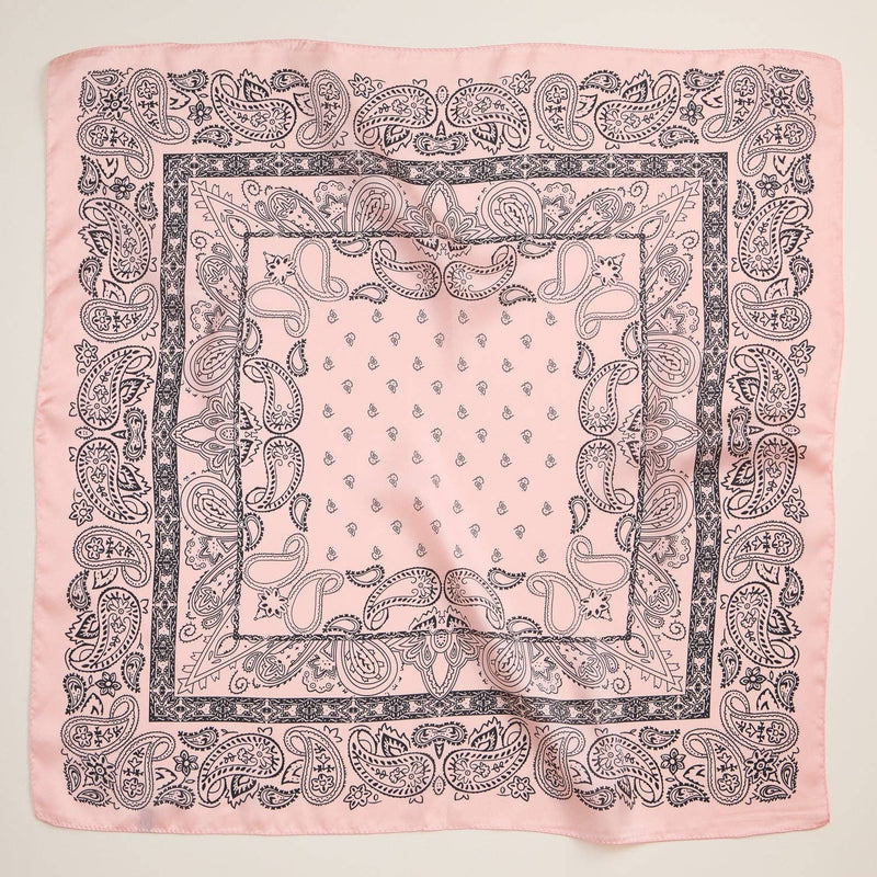 Silk Texture Paisley Bandana Square Scarf for Men & Women