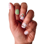 Strawberry Patch | Strawberries & Pink Gingham Nail Wrap Set