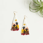 Beaded Cacti Dangle, w/ Fish Hook Earring