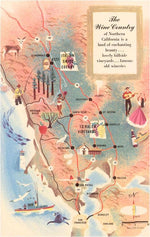 Postcard BA-168 Map of California Wine Country