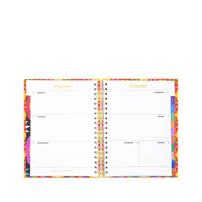 12 Month Medium Planner, Flower Quilt