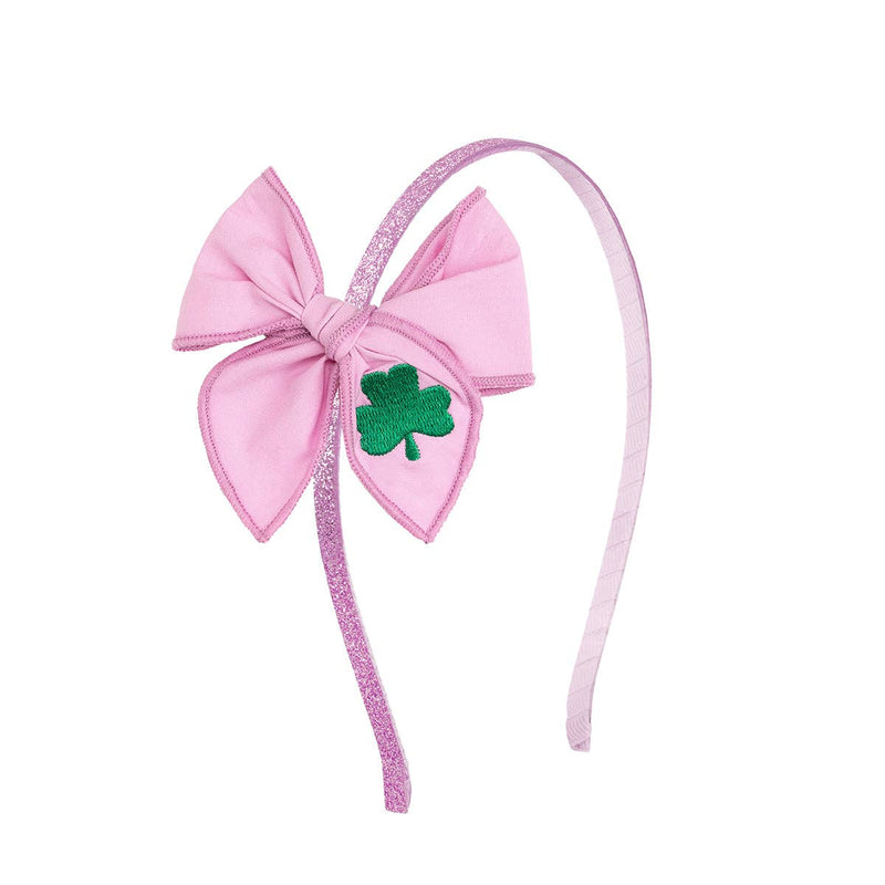 Shamrock St. Patrick's Day Coquette Bow Headband - Kids Hair