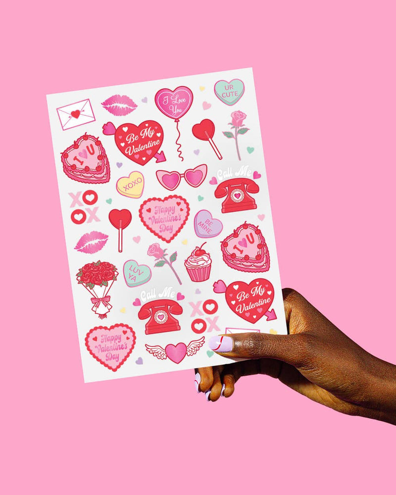 Valentines Day Temporary Tattoos, Galentines Heart Favors