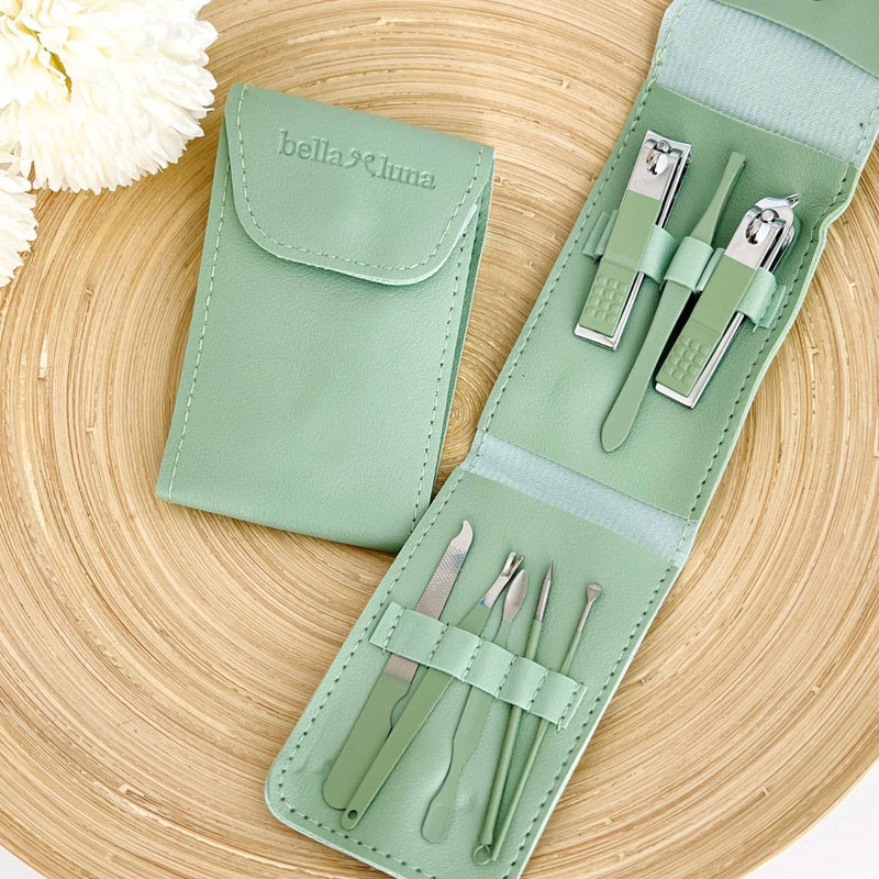 Travel Manicure Set | 8pc Nail Clipper & Tweezer Set | Nails