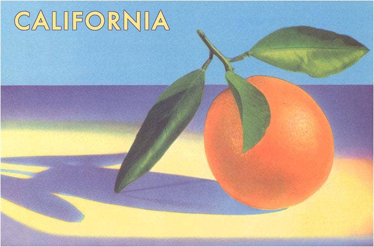 Postcard CA-943 Single Orange with Blue Shadow, California