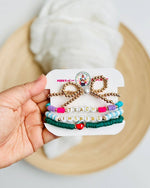 Teacher Friendship Bracelet Stack | Teach Inspire Apple Bow