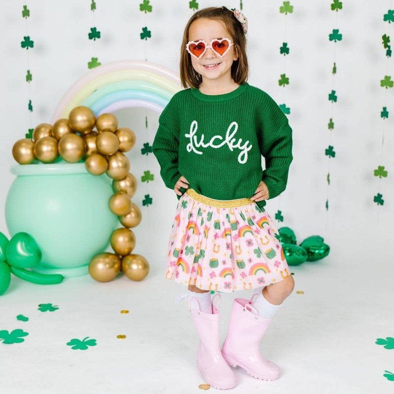 Lucky St. Patrick's Day Knit Sweater - Sweaters