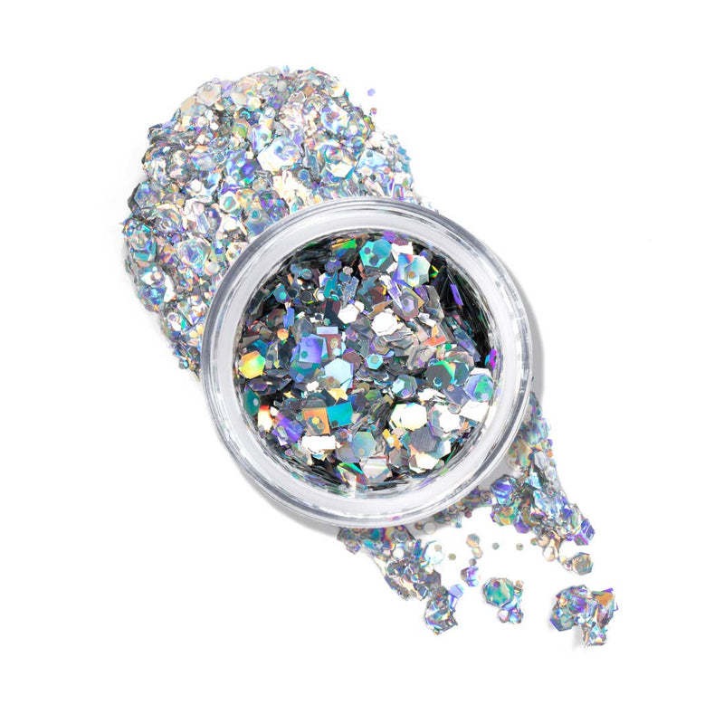 Macro Glitter – Chunky Loose Glitter – Silver (Lunar)