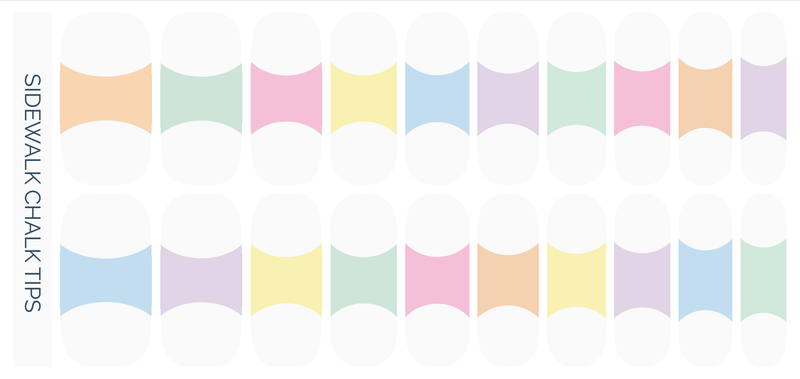 Sidewalk Chalk Tips | Colorful Pastel French Tip Nail Wrap